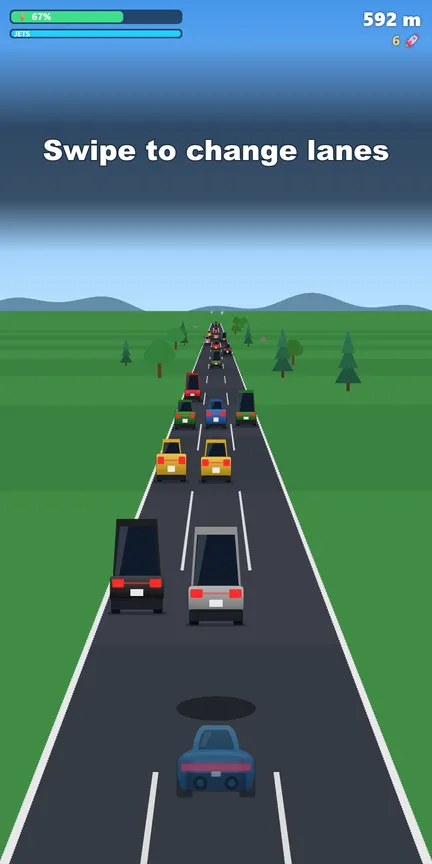 Spurwechsel auf der Autobahn in Jet Highway