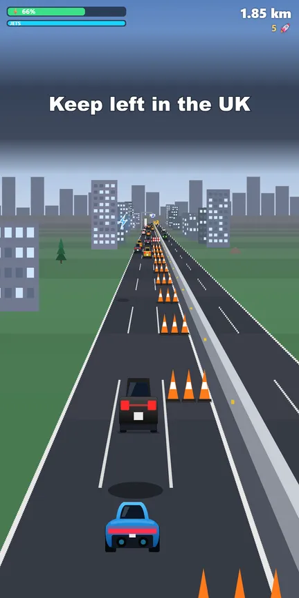 Linksverkehr in Großbritannien in Jet Highway