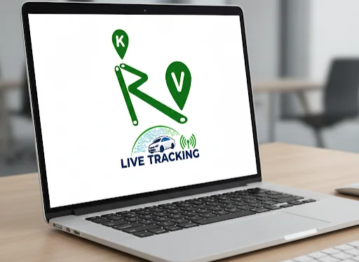 KRV Live-Tracking: Laptop mit dem Live-Tracking-Logo auf dem Bildschirm